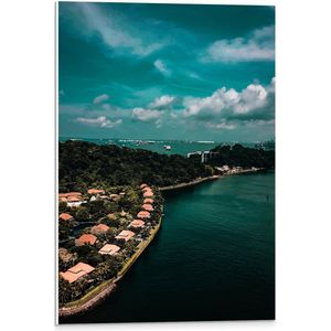 WallClassics - PVC Schuimplaat- Huisjes aan de Waterand - 40x60 cm Foto op PVC Schuimplaat