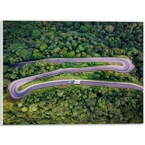 WallClassics - PVC Schuimplaat- Kronkelweg in Bos - 40x30 cm Foto op PVC Schuimplaat