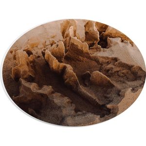 WallClassics - PVC Schuimplaat Ovaal - Zand Kunst - 28x21 cm Foto op Ovaal  (Met Ophangsysteem)