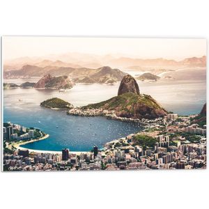 WallClassics - PVC Schuimplaat- Suikerbroodberg Rio de Janeiro - 60x40 cm Foto op PVC Schuimplaat