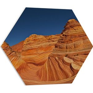WallClassics - PVC Schuimplaat Hexagon  - The Wave - Amerika Berglandschap - 60x52.2 cm Foto op Hexagon (Met Ophangsysteem)