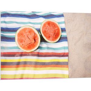 WallClassics - PVC Schuimplaat- Meloenen op het Strand - 100x75 cm Foto op PVC Schuimplaat