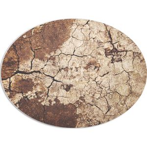 WallClassics - PVC Schuimplaat Ovaal - Droge Klei - 80x60 cm Foto op Ovaal  (Met Ophangsysteem)