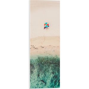 WallClassics - PVC Schuimplaat- Parasol op het Strand - 20x60 cm Foto op PVC Schuimplaat