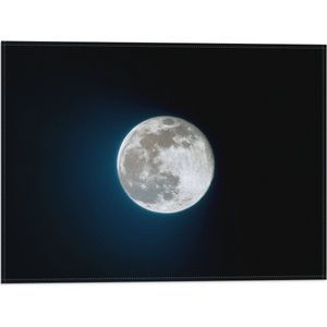 WallClassics - Vlag - Maan in Blauw/Zwarte Lucht - 40x30 cm Foto op Polyester Vlag
