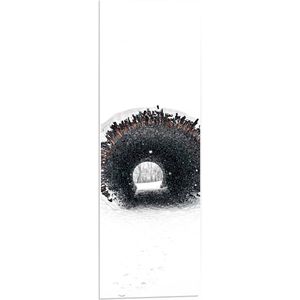 WallClassics - PVC Schuimplaat - Bruine Tunnel in Felwit Landschap - 30x90 cm Foto op PVC Schuimplaat (Met Ophangsysteem)