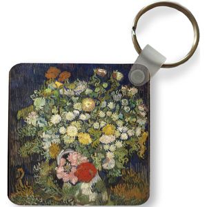 Sleutelhanger - Uitdeelcadeautjes - Boeket van bloemen in een vaas - Vincent van Gogh - Plastic