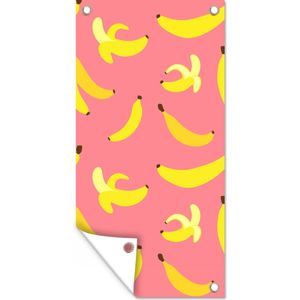 Wanddecoratie buiten Banaan - Roze - Tropisch - 80x160 cm