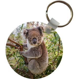 Sleutelhanger - Koala - Boom - Bladeren - Kinderen - Jongens - Meiden - Plastic - Rond - Uitdeelcadeautjes