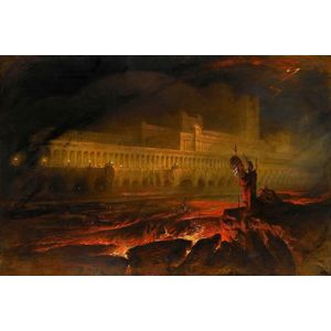 John Martin - Pandemonium, Louvre (1823-1827) Canvas Print
