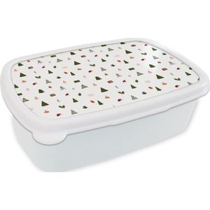 Broodtrommel Wit - Lunchbox - Brooddoos - Kerst - Sjablonen - Wit - 18x12x6 cm - Volwassenen