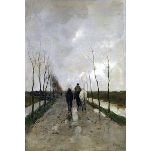 Anton Mauve - Hollandse Weg (1880)  Canvas Print