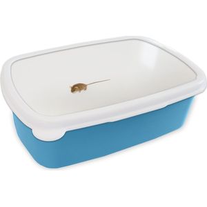 Broodtrommel Blauw - Lunchbox - Brooddoos - Muis - Dieren - Wit - 18x12x6 cm - Kinderen - Jongen