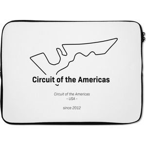 Laptophoes 13 inch - Formule 1 -Amerika - Circuit - Laptop sleeve - Binnenmaat 32x22,5 cm - Zwarte achterkant - Cadeau voor man