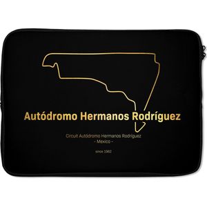 Laptophoes 14 inch - Formule 1 - Circuit - Mexico - Laptop sleeve - Binnenmaat 34x23,5 cm - Zwarte achterkant - Cadeau voor man