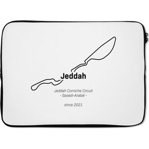 Laptophoes 13 inch - Formule 1 - Jeddah - Circuit - Laptop sleeve - Binnenmaat 32x22,5 cm - Zwarte achterkant - Cadeau voor man