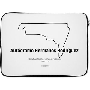 Laptophoes 14 inch - Mexico - Circuit - Formule 1 - Laptop sleeve - Binnenmaat 34x23,5 cm - Zwarte achterkant - Cadeau voor man