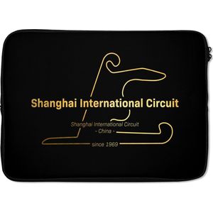 Laptophoes 14 inch - Formule 1 - Shanghai - Circuit - Laptop sleeve - Binnenmaat 34x23,5 cm - Zwarte achterkant - Cadeau voor man