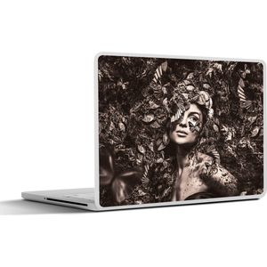 Laptop sticker - 14 inch - Sepia - Luxe - Vrouw - 32x5x23x5cm - Laptopstickers - Laptop skin - Cover