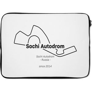 Laptophoes 13 inch - Sochi - Formule 1 - Circuit - Laptop sleeve - Binnenmaat 32x22,5 cm - Zwarte achterkant - Cadeau voor man