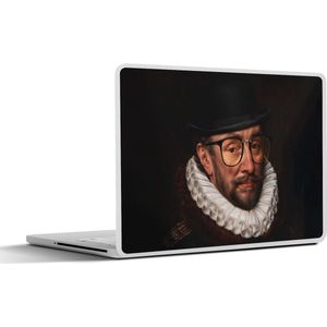 Laptop sticker - 15.6 inch - Willem van Oranje - Adriaen Thomasz - Bril - 36x27,5cm - Laptopstickers - Laptop skin - Cover