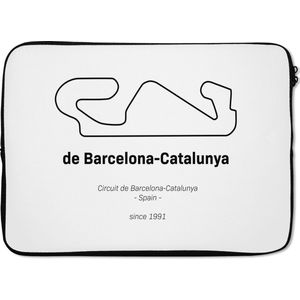 Laptophoes 14 inch - Formule 1 - Circuit - Barcelona - Laptop sleeve - Binnenmaat 34x23,5 cm - Zwarte achterkant - Cadeau voor man