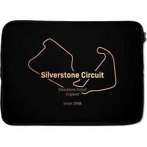 Laptophoes 13 inch - F1 - Silverstone - Engeland - Laptop sleeve - Binnenmaat 32x22,5 cm - Zwarte achterkant - Cadeau voor man