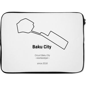 Laptophoes 14 inch - Formule 1 - Baku - Circuit - Laptop sleeve - Binnenmaat 34x23,5 cm - Zwarte achterkant - Cadeau voor man