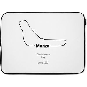 Laptophoes 14 inch - Formule 1 - Monza - Circuit - Laptop sleeve - Binnenmaat 34x23,5 cm - Zwarte achterkant - Cadeau voor man