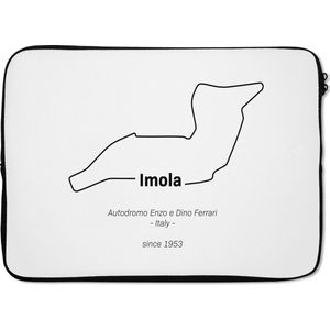 Laptophoes 14 inch - Imola - Formule 1 - Circuit - Laptop sleeve - Binnenmaat 34x23,5 cm - Zwarte achterkant - Cadeau voor man