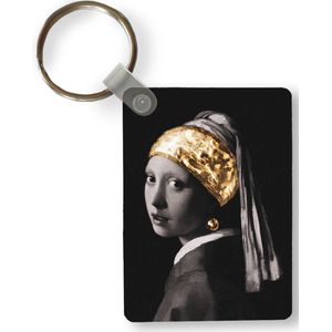Sleutelhanger - Meisje met de parel - Vermeer - Goud - Uitdeelcadeautjes - Plastic