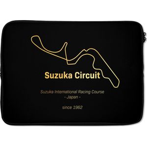 Laptophoes 13 inch - Suzuka - Formule 1 - Circuit - Laptop sleeve - Binnenmaat 32x22,5 cm - Zwarte achterkant - Cadeau voor man