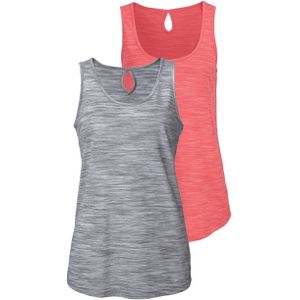 Beachtime - Tanktop - Abrikoos mêlee/Grijs mêlee - Set van 2
