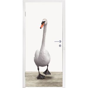 Deursticker kinderkamer - Muurdecoratie meisjeskamer - Zwaan - Dieren - Vogel - Jongens - Meiden - Kinderen - 75x205 cm - Deursticker jongens - Stickers voor kinderen