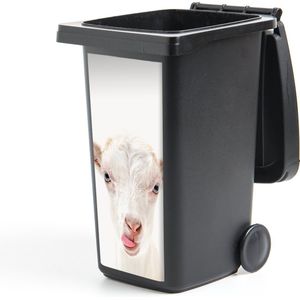 Container sticker Geit - Portret - Jongen - Meisjes - Kids - Wit - 38x80 cm - Kliko sticker