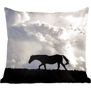 Sierkussen - Paard Wolken Schaduw - Bruin - 60 Cm X 60 Cm