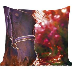 Sierkussen - Paard Zon Portret - Bruin - 45 Cm X 45 Cm