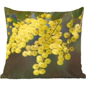 Sierkussens - Kussentjes Woonkamer - 40x40 cm - Mimosa plant met gele bladeren