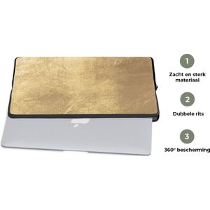Laptophoes 17 inch - Lichtval op een gouden muur - Laptop sleeve - Binnenmaat 42,5x30 cm