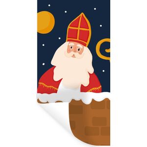 Muurstickers - Sticker Folie - Sinterklaas - Sint - Decoratie - Kinderen - Jongens - Meisjes - Kids - 20x40 cm - Plakfolie - Muurstickers Kinderkamer - Zelfklevend Behang