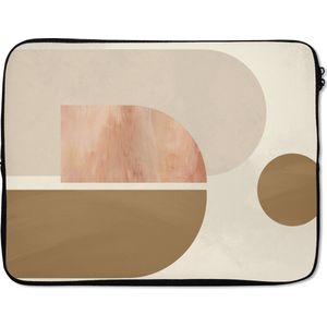 Laptophoes 15.6 inch - Kunst - Abstract - Roze - Laptop sleeve - Binnenmaat 39,5x29,5 cm - Zwarte achterkant