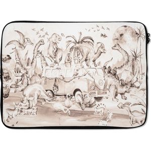 Laptophoes 14 inch - Dino - Jungle Decoratie - Kinderen - Laptop sleeve