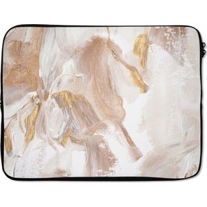 Laptophoes 17 inch - Verf - Goud - Chic - Laptop sleeve - Binnenmaat 42,5x30 cm - Zwarte achterkant