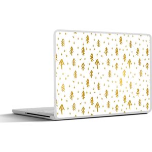 Laptop sticker - 13.3 inch - Kerstmis - Dennentak - Goud - Patronen - 31x22,5cm - Laptopstickers - Laptop skin - Cover