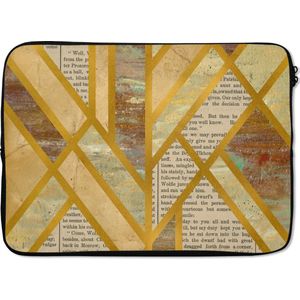 Laptophoes 13 inch - Vintage - Marmer print - Design - Laptop sleeve - Binnenmaat 32x22,5 cm - Zwarte achterkant