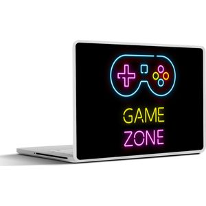 Laptop sticker - 17.3 inch - Controller - Game - Neon - Zwart - Quotes - Game zone - 40x30cm - Laptopstickers - Laptop skin - Cover