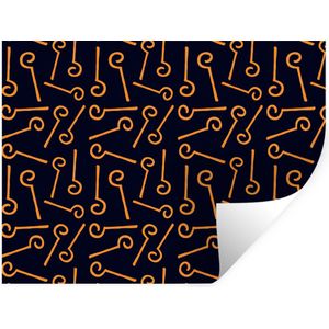 Muurstickers - Sticker Folie - Sinterklaas - Staf - Sint - Kinderen - Jongens - Meisjes - Kindje - 40x30 cm - Plakfolie - Muurstickers Kinderkamer - Zelfklevend Behang
