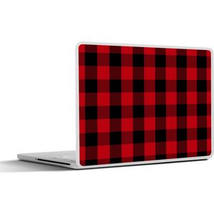 Laptop sticker - 13.3 inch - Plaid - Kerst - Rood - 31x22,5cm - Laptopstickers - Laptop skin - Cover