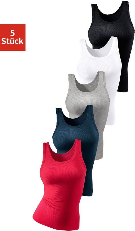 petite fleur Unterhemd (5er-Pack) aus weicher Doppelripp-Qualität, Tanktop, Unterziehshirt