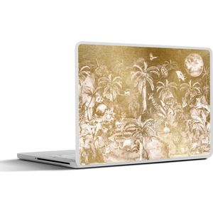 Laptop sticker - 11.6 inch - Jungle - Goud - Kinderen - Planten - Dieren - 30x21cm - Laptopstickers - Laptop skin - Cover